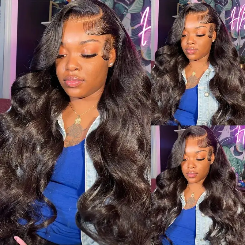 Rosabeauty HD Transparent Body Wave Lace Frontal Wig 13X4 Front Human Hair 5X5 Glueless Wig 250 Density