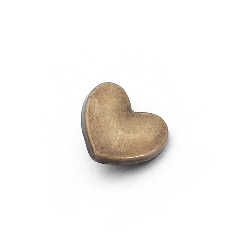 40pcs New 8mm Heart Shape Buttons DIY Metal Ultra-small Buckles Mini Shoes Buckle For 1/6 Clothing Buckles Accessories