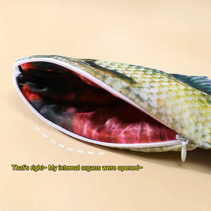 Case Large Capacity Pencils Pouch Cute Pencil Bag Funny Back To School Acsesories Gift Creative Simulated Salted Fish Pencil - view 3