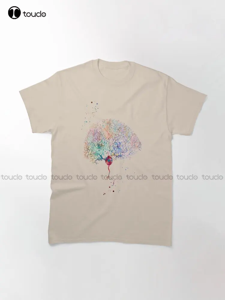 Purkinje Classic Neuron Neural Network Brain T-Shirt Custom Aldult Teen Unisex Digital Printing Tee Shirts Custom Gift Xs-5Xl