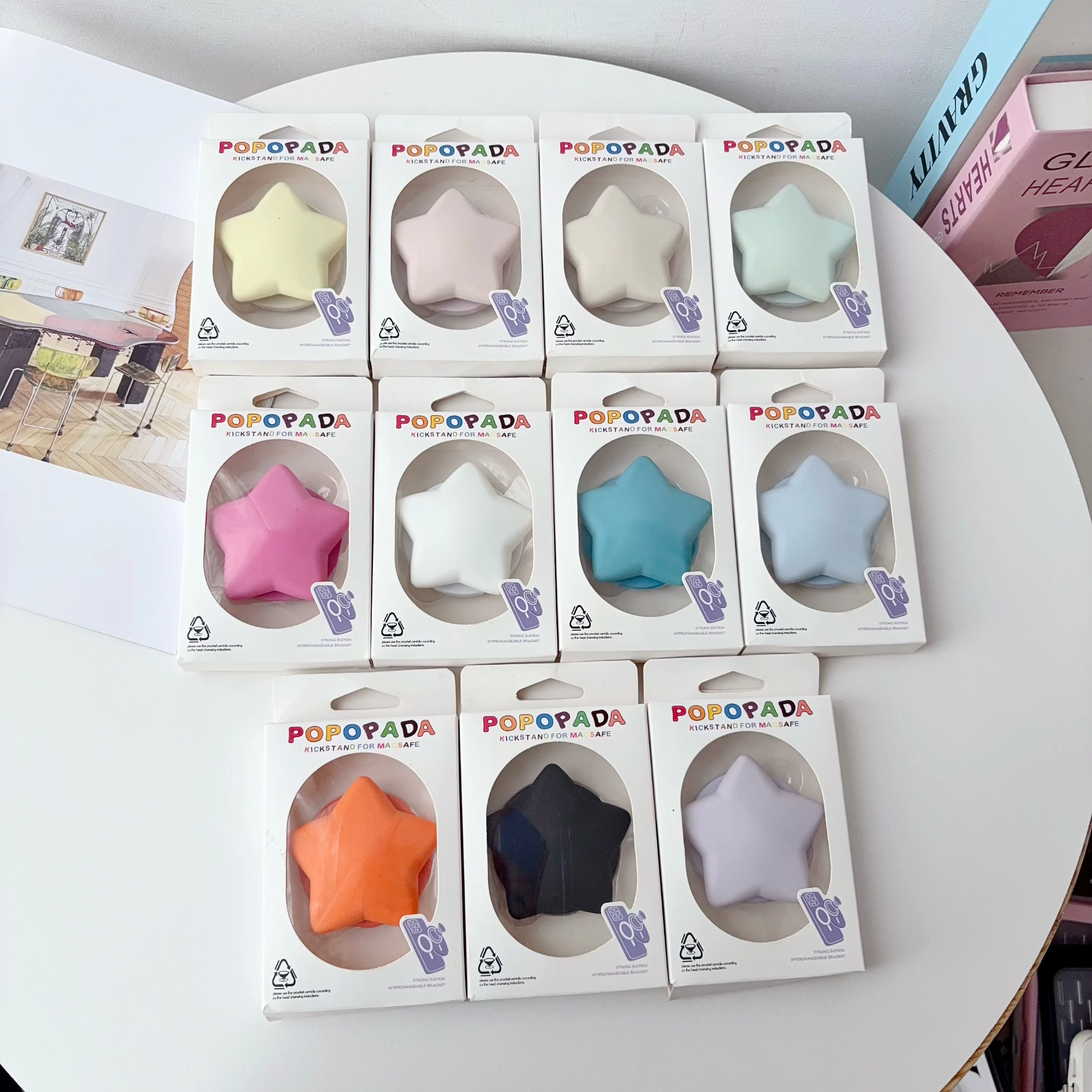 Macaron Star Phone Grip Skin-Friendly Silicone Soft Touch Durable Non-Deforming Versatile & Practical Ten Colors To Choose From