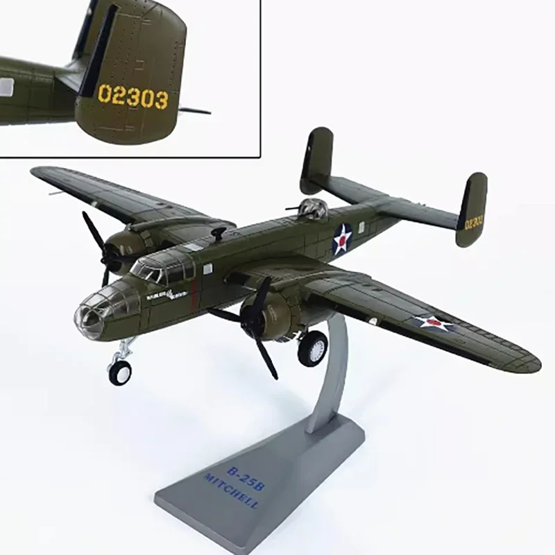 

1:72 Scale American B-25B medium bomber Diecast Alloy Finished Aircraft Simulation Model Static Decoration Souvenir Gifts