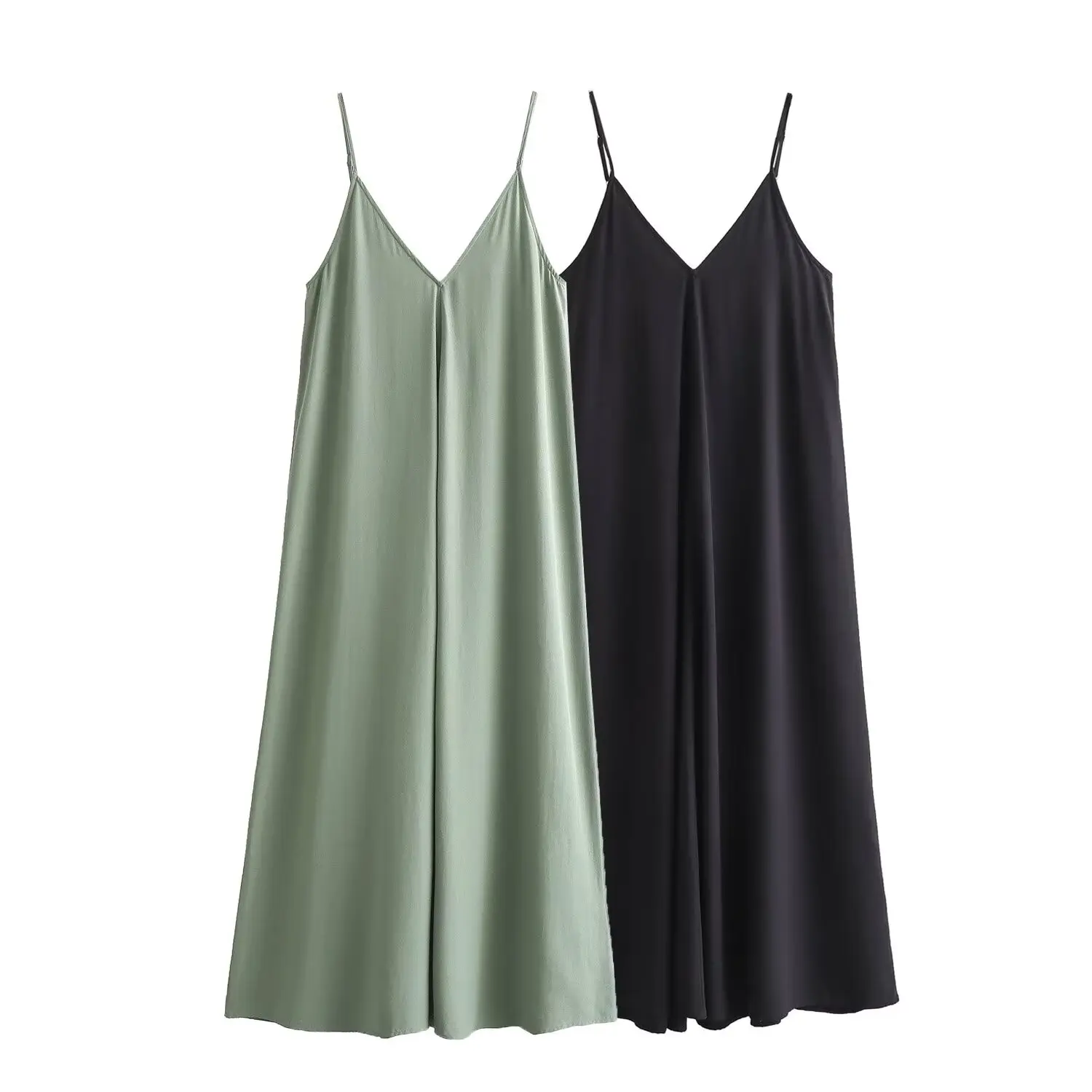 

Withered Summer Holiday Dress Women Minimalism Fashion Ladies Loose Sling Dress Maxi Dress XS-L