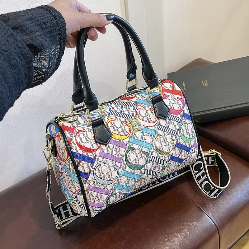 

2025 New Retro Pillow Bag - PU Leather Monogram Crossbody Purse, Fashionable Shoulder Handbag for Women