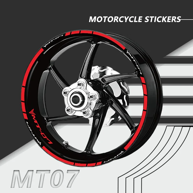 Motorcycle Reflective Sign Stickers For MT-03 MT-07 MT09 MT10 MT15 Waterproof Wheel Inner Ring Reflective Decal mt03 07 09 10 15