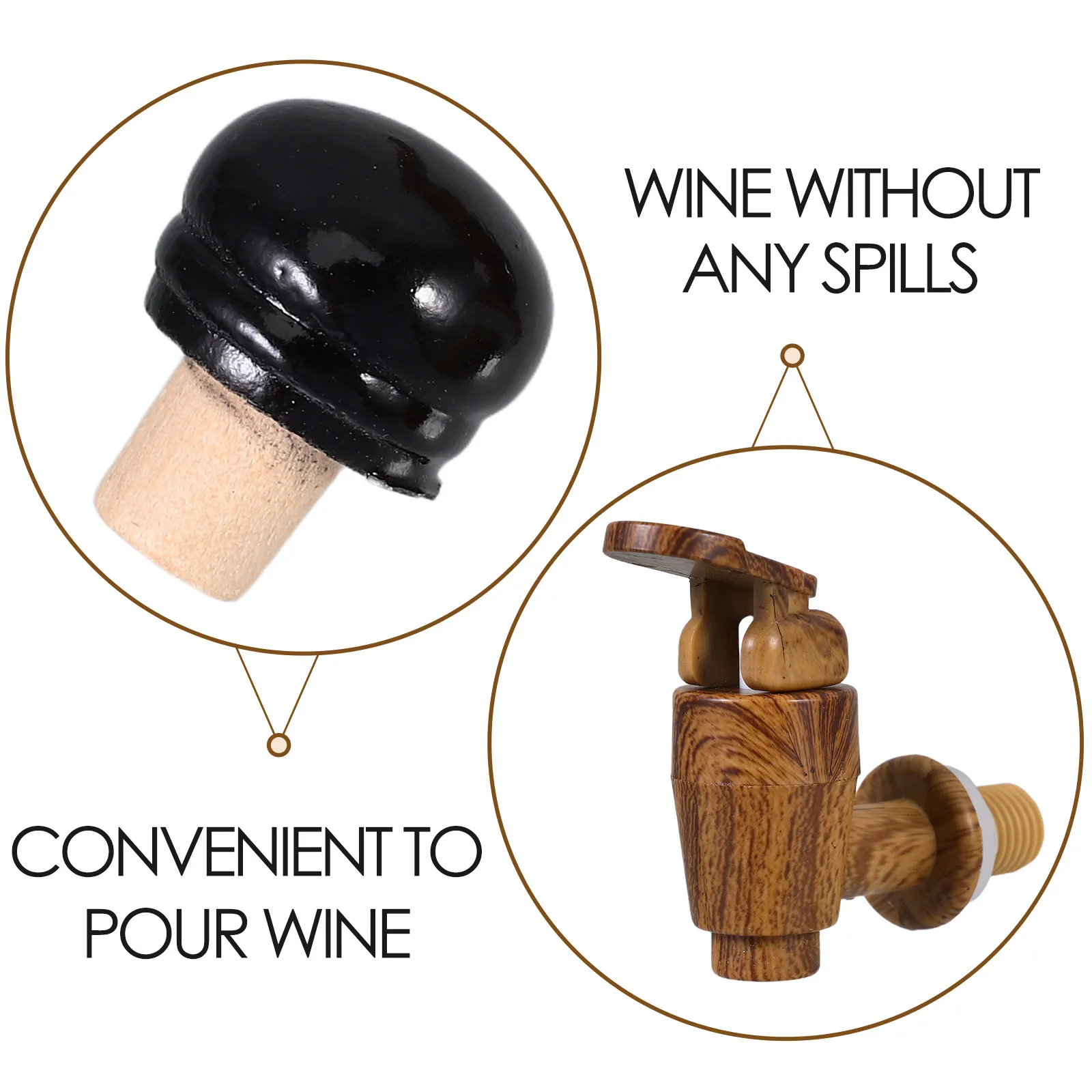 Wine Bucket Faucet Stopper Kit 2 Sets – Durable Plastic Spigot for Wine Barrel, Party & Home Use