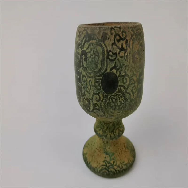 Chinese Traditional Old Jade Relief Pattern & Shouzi Design Jade Cup for Cultural Collectibles And Home Decor