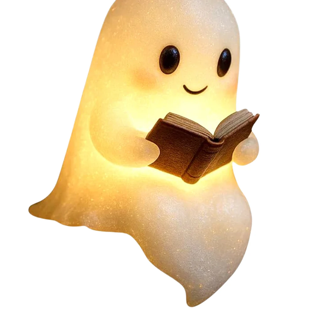 Lampada da lettura per libri fantasma Luce notturna da lettura fantasma Decorazione di Halloween per lettori della sala studio della camera da letto