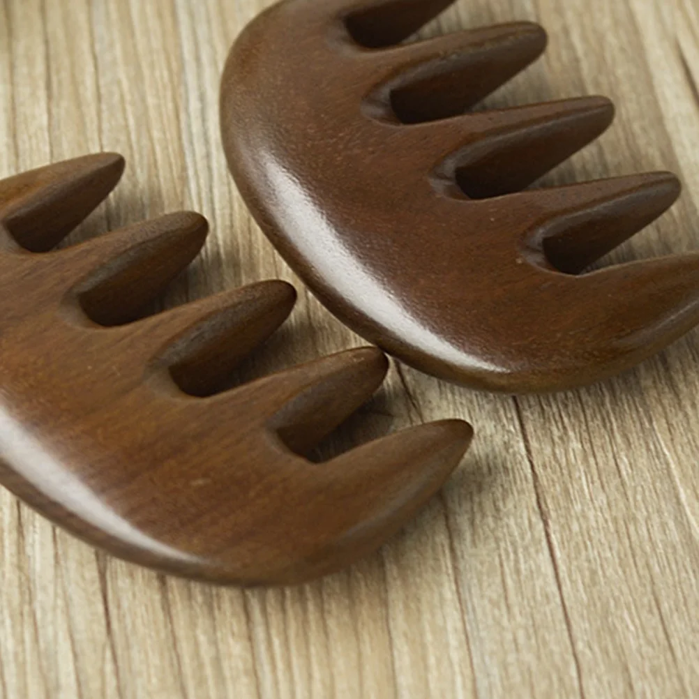 

Wooden Massaging Comb Natural Wood 5 Tooth Hair Scalp Detangling Tool Portable Comfortable Massage Relief For Hair Care