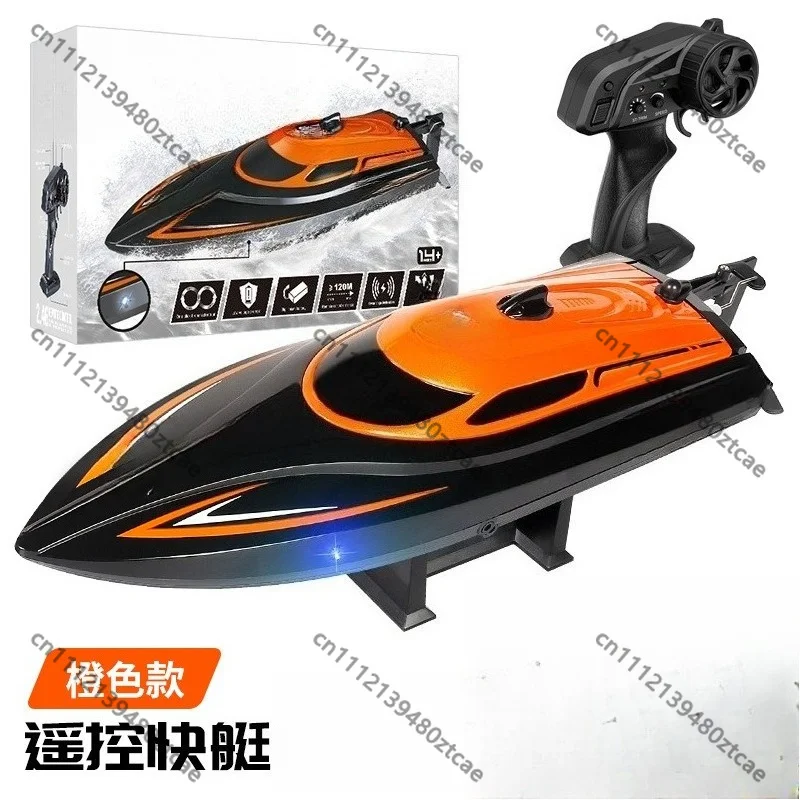 For HJ812 2.4G High Speed RC Racing Boat With LED Light Self Righting Reset Function Outdoor Water Hobby Kids Toy