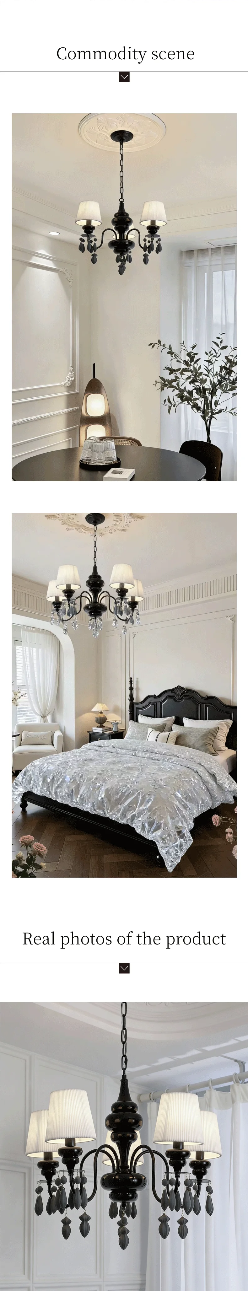 American Retro Candle E14 Chandelier Nordic Ceramic