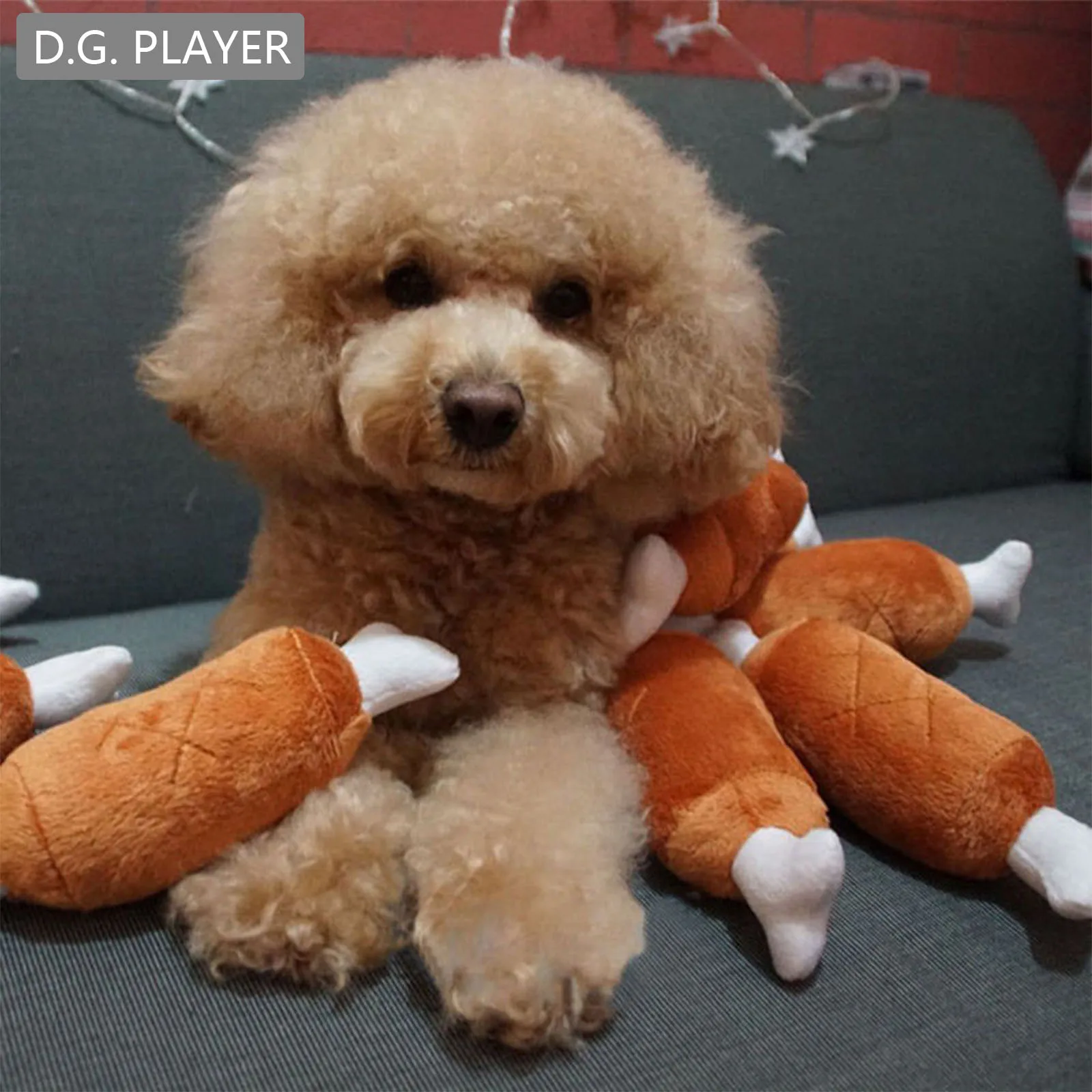 D. g. PLAYER-Brinquedo de dentição de pelúcia para cães, jogo interativo molar, mordedor resistente à mordida, falando, molar, brinquedo do cão