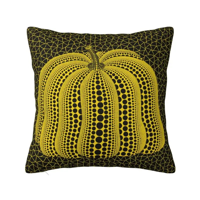 Custom Yayoi Kusama Pumkin Cushion Cover Polyester Abstract Painting Throw Pillow Case for Sofa Square Pillowcase Bedroom