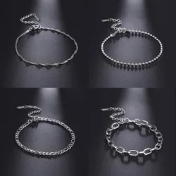 Simple Stainless Steel Bracelet for Men Women Water Wave Chain Figaro Chain Bracelet Fashion Women's Jewelry for Party Gifts