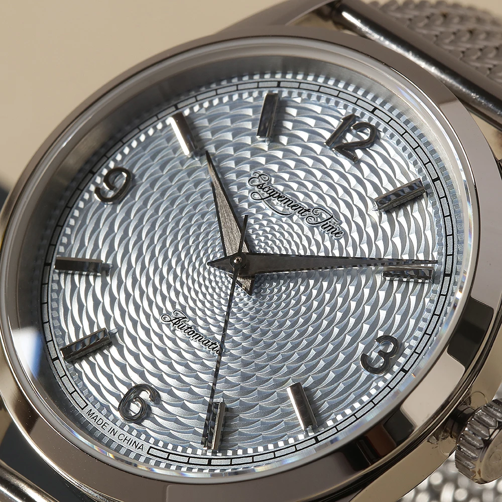 【Escapement Time】Automatic Mechanical Watch Miyota 8315 Light blue dial Sapphire 60 hours of power
