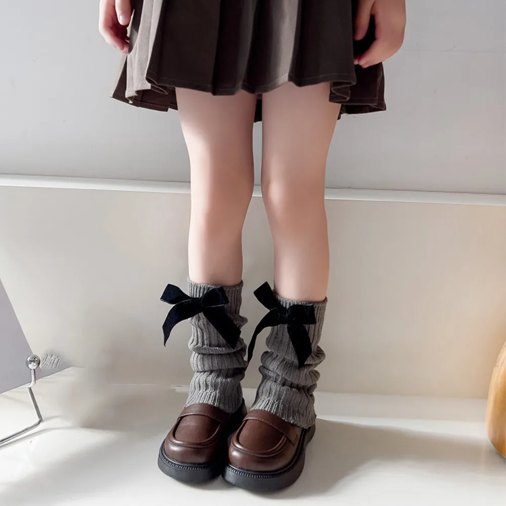 

New Cotton Children's Stacked Socks Bow Warm Leg Warmers Sweet Leg Socks Girl