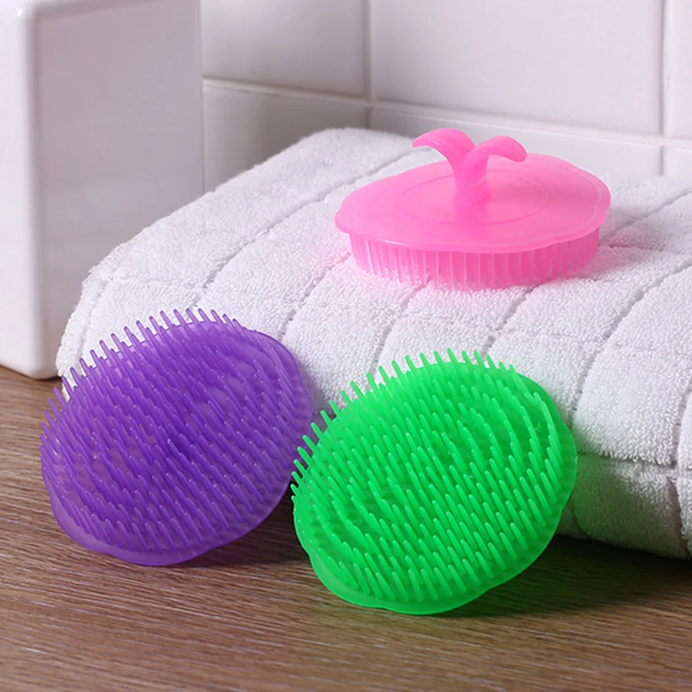 Mini brosse à cheveux pour shampooing, peigne masseur, pince à tête, douche, cuir chevelu, expectorateur, 4 pièces