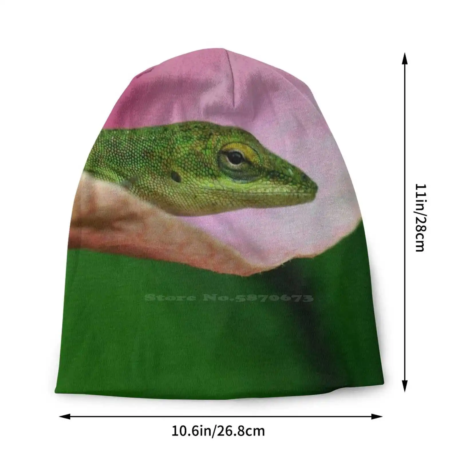 Hiding In The Garden Knitted Hat Warm Beanie Outdoor Caps Lizard Garden Reptile