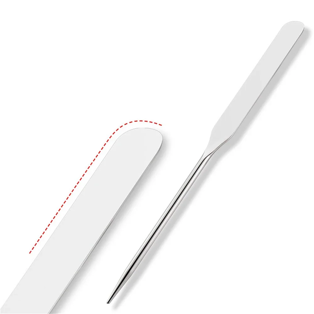 Edelstahl 2PC Palette Tablett Mischstab Set Make-Up Toner Spachtel Mischen Stick Foundation Creme Mischen Kosmetik Bilden Werkzeug – Detail 2