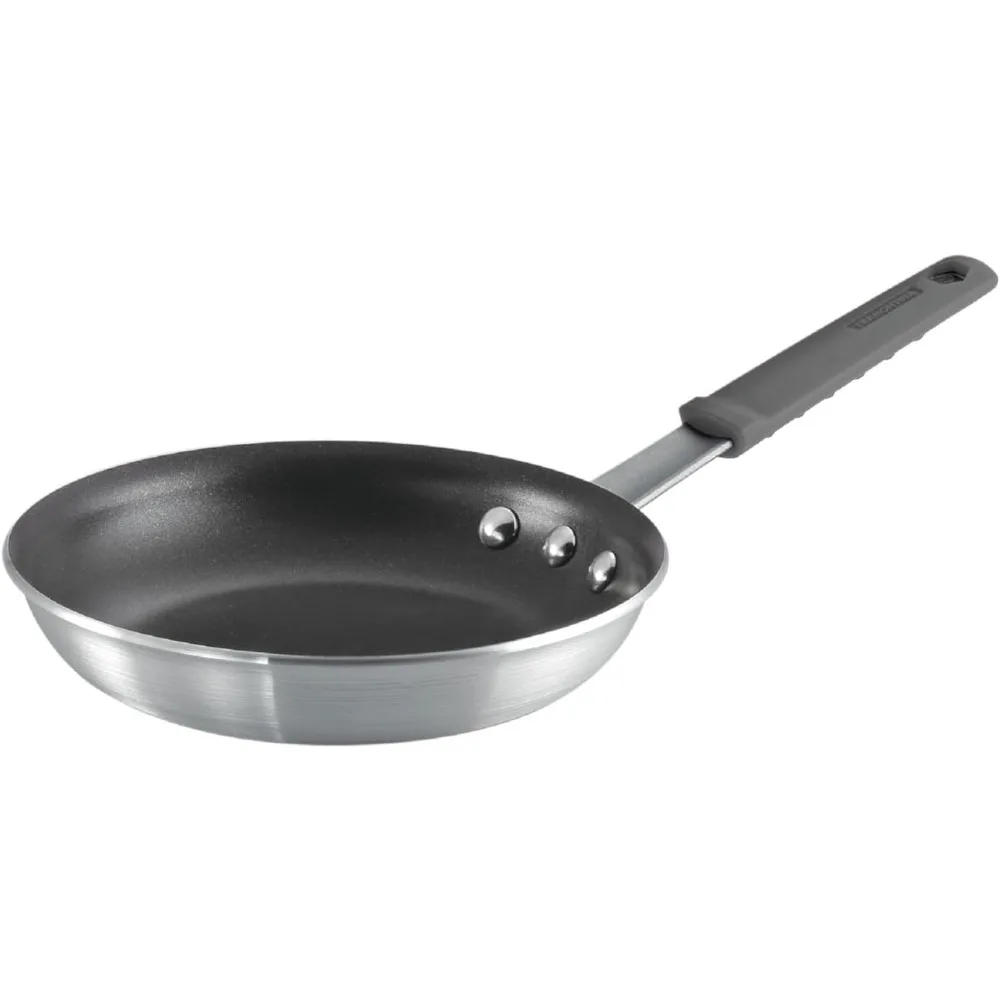 

Professional 8-Inch Non Stick Small Frying Pan, Heavy-Gauge Aluminum Skillet with Reinforced Nonstick Coating, Gray Handle,
