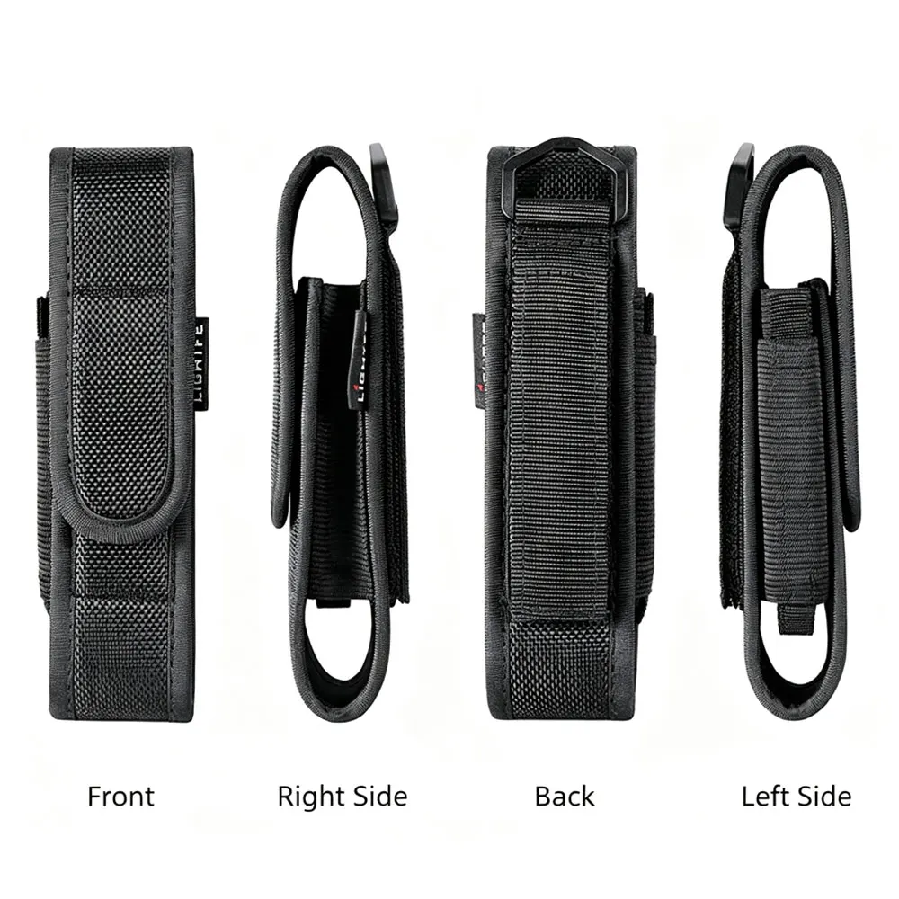 2 Pack T307 T309 Flashlight Pouch Extra Thick Nylon Belt Holster with Carabiner EDC Torch Holder For Outdoor Hunting Camping