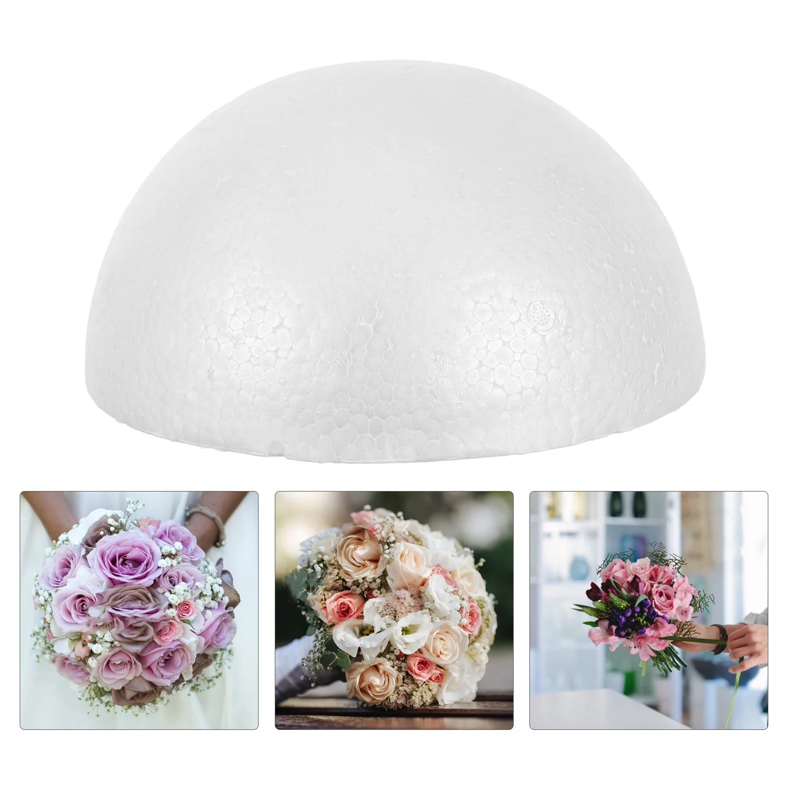 

2pcs Foam Half Sphere White Craft Polystyrene Balls For Diy Floral Arrangement Wedding Centerpieces Art Projects Fresh Flowers