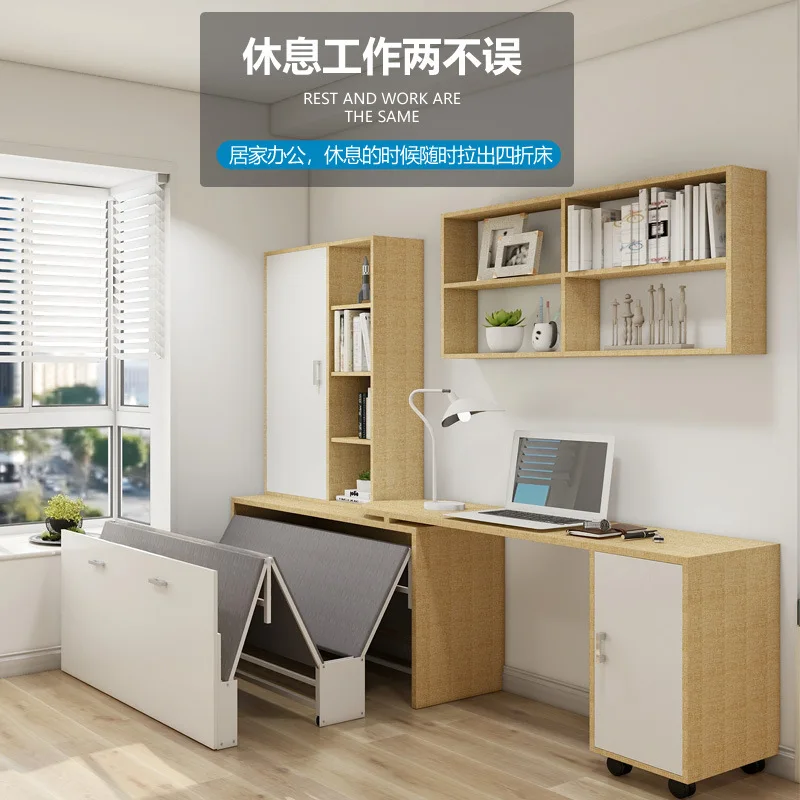 Lunch break folding bed single home double office nap multi-function drawer invisible bed hidden