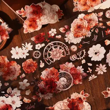 Neue 12 Designs schöne Blume Floral PET Washi Tape Journal Scrapbooking Dekoration Xiao Bai Jia
