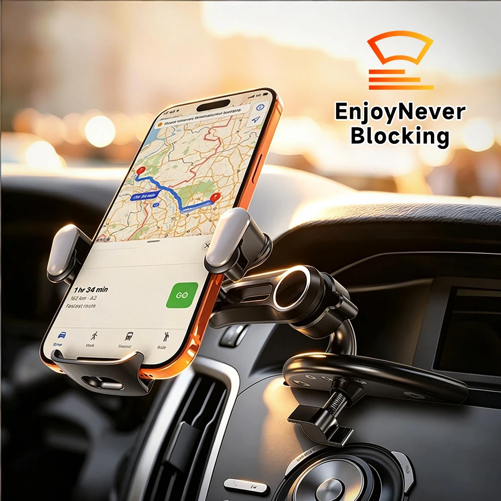 LRBH CD-Slot-Autohalterung für Smartphones – 360° verstellbar ° Drehbares Design mit verlängertem Metallarm und universeller Clip-Basis – Detail 7
