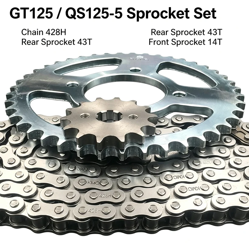 Motorcycle Drive Chain Front Sprocket Rear Sprocket for Suzuki Haojue Qingqi Jingcheng For GT125 QS125 HJ125 JC125 Sprocket Set