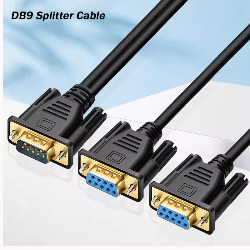 

DB9 9Pin 1 To2 Rs232 Serial Cable Splitter Directly Connected COM 2 In 1 Data Cable Male To Female For Cash Register POS Display