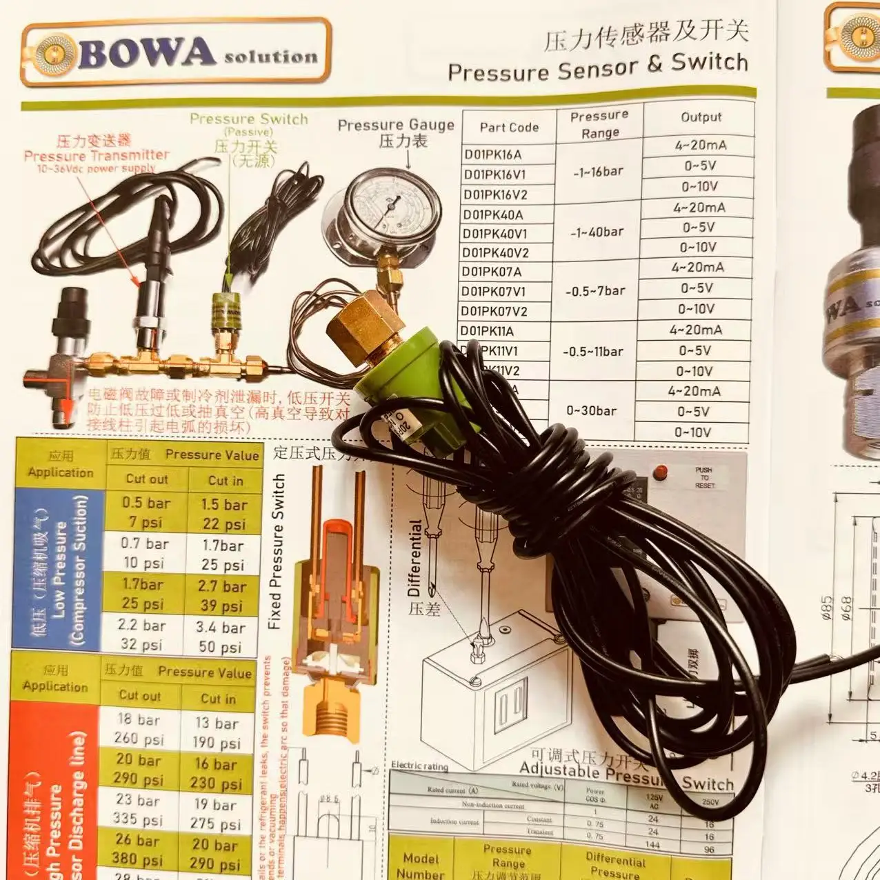 Refrigeration compressor head pressure protector with auto reset is designed for HC nature refrigerant R290 and  HFO R1234ze(E)