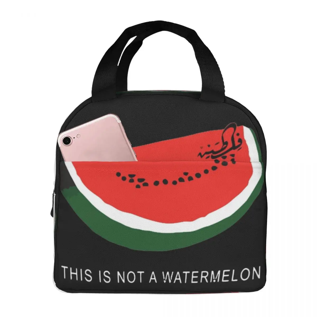 This Is Not A Watermelon Lunch Box Accessories Portable Insulated Canvas Cooler Watermelon Freedom Thermal Picnic Lunch Box