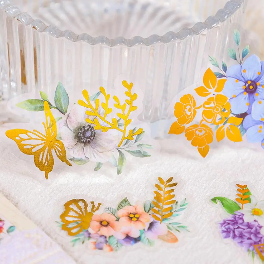 Fade-resistant Pvc Stickers Vintage Floral Plant Scrapbooking Sticker Set for Diy Crafts Album Notebook 40pcs Exquisite