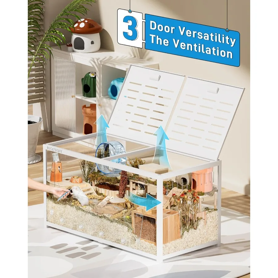 قفص الهامستر 3.0: قفص فأر معدني كبير قابل للتكديس مع وصول علوي سهل التجميع 47 لتر × 23.6 وات × 25.5 ارتفاع بوصة هامستر السوري القزم #3