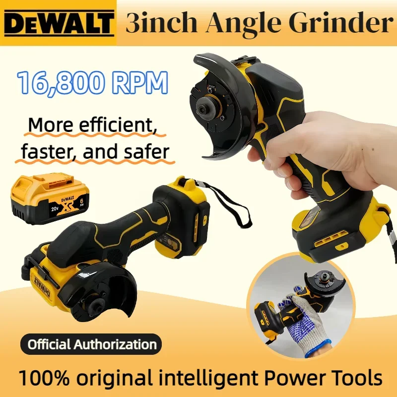 DEWALT Cordless Angle Grinder 3 Inch Mini Polishing Grinding Machine Electric Cutting Power Tools For 20V 18V Battery