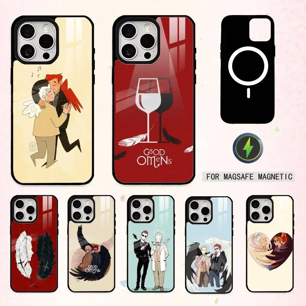 

Comedy G-Good O-Omens TV Phone Case For iPhone17,16,15,14,13,12,11 Plus,Pro Max Magnetic For Magsafe Wireless Charging