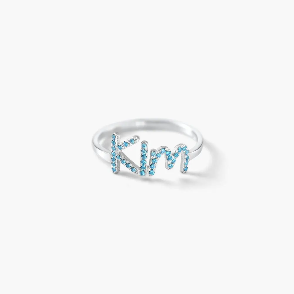 

Fashionable 925 Sterling Silver Ring Custom Name Colorful Zircon Ring Customize Birthstone Women Family Birthday Gifts Jewelry