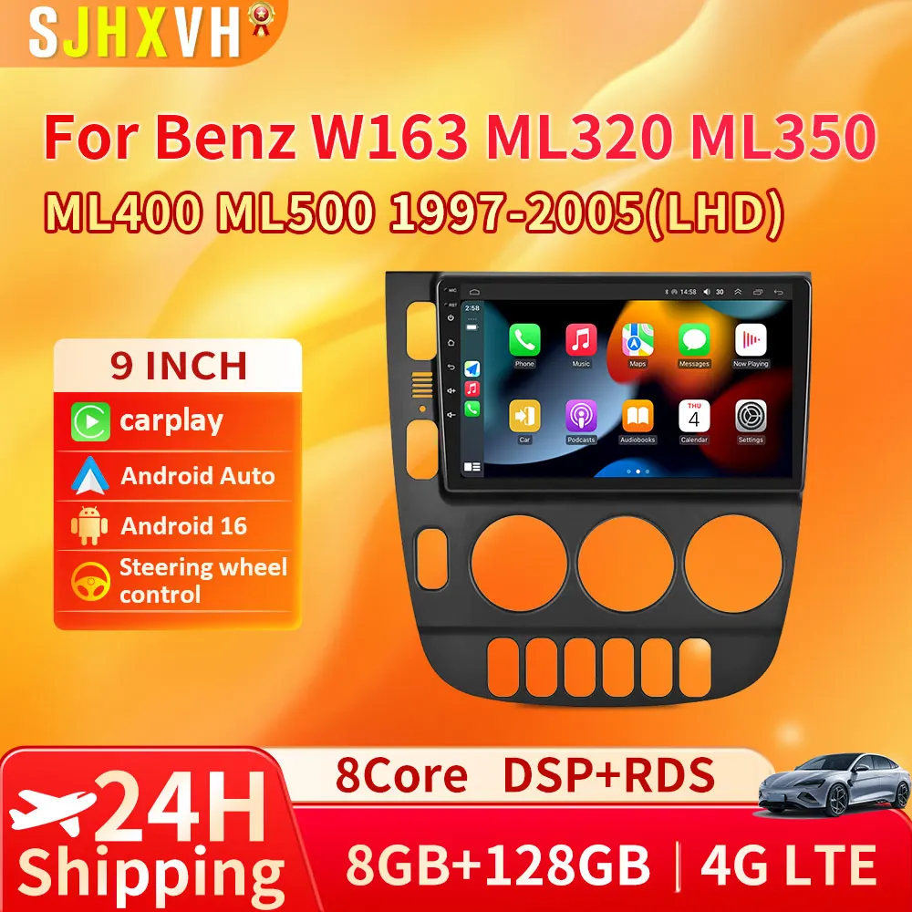 

Android 16 Car Radio For Benz M Class W163 ML230 ML270 ML320 ML430 1997-2000 Multimedia Player GPS Navigation Carplay