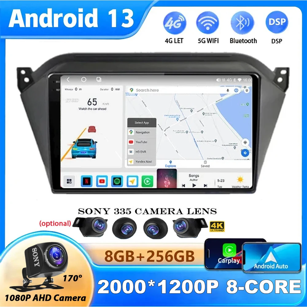 

Android 13 Multimedia Stereo For JAC S2 t40 2015 - 2018 Wireless Carplay Auto Car Radio Video Player GPS Navigation WIFI+4G Lte