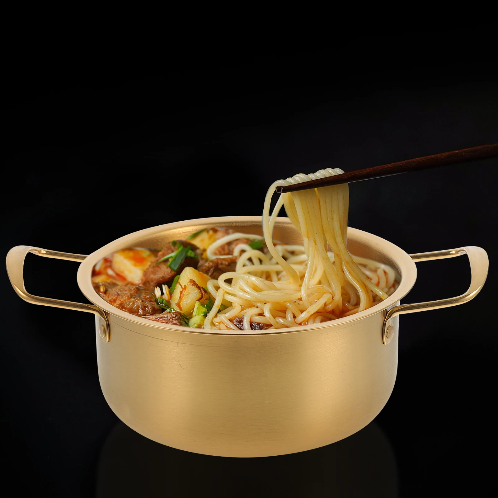

Stainless Steel Noodle Pot Cooking Korean Soup with Lid Ramen Bowl Induction Cooker Pots Mini