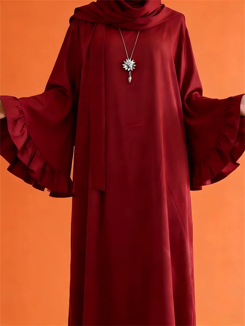 

Eid Abbayas for Woman Muslim Dress Flare Sleeve Abaya Dubai Kaftan Ramadan Islam Jalabiya Turkey Caftan Kebaya Robe Vestidos New