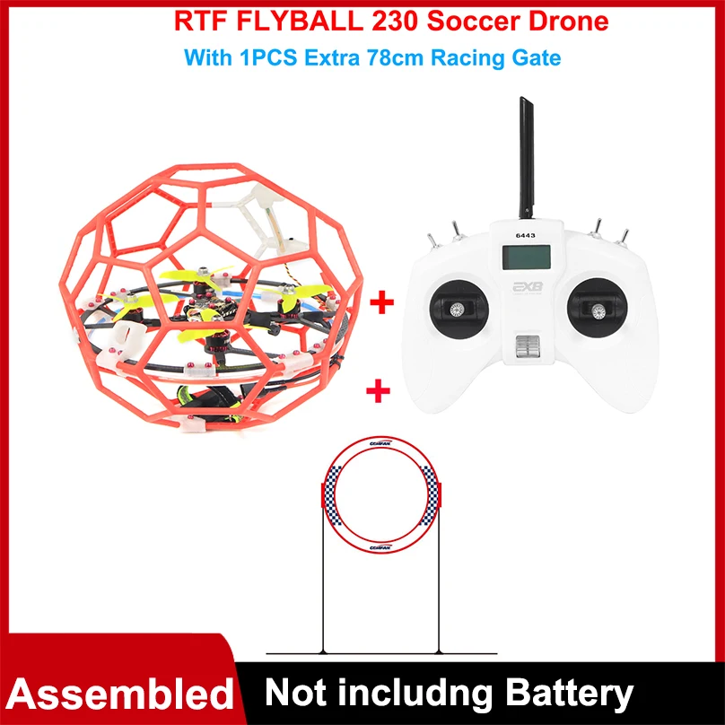 

LDARC RTF Flyball 230 Soccer Drone Fly Ball with 2.4G 8CH Radio Transmitter AC900RX 78cm Racing Gate F4 4S Flying Quadcopter Toy