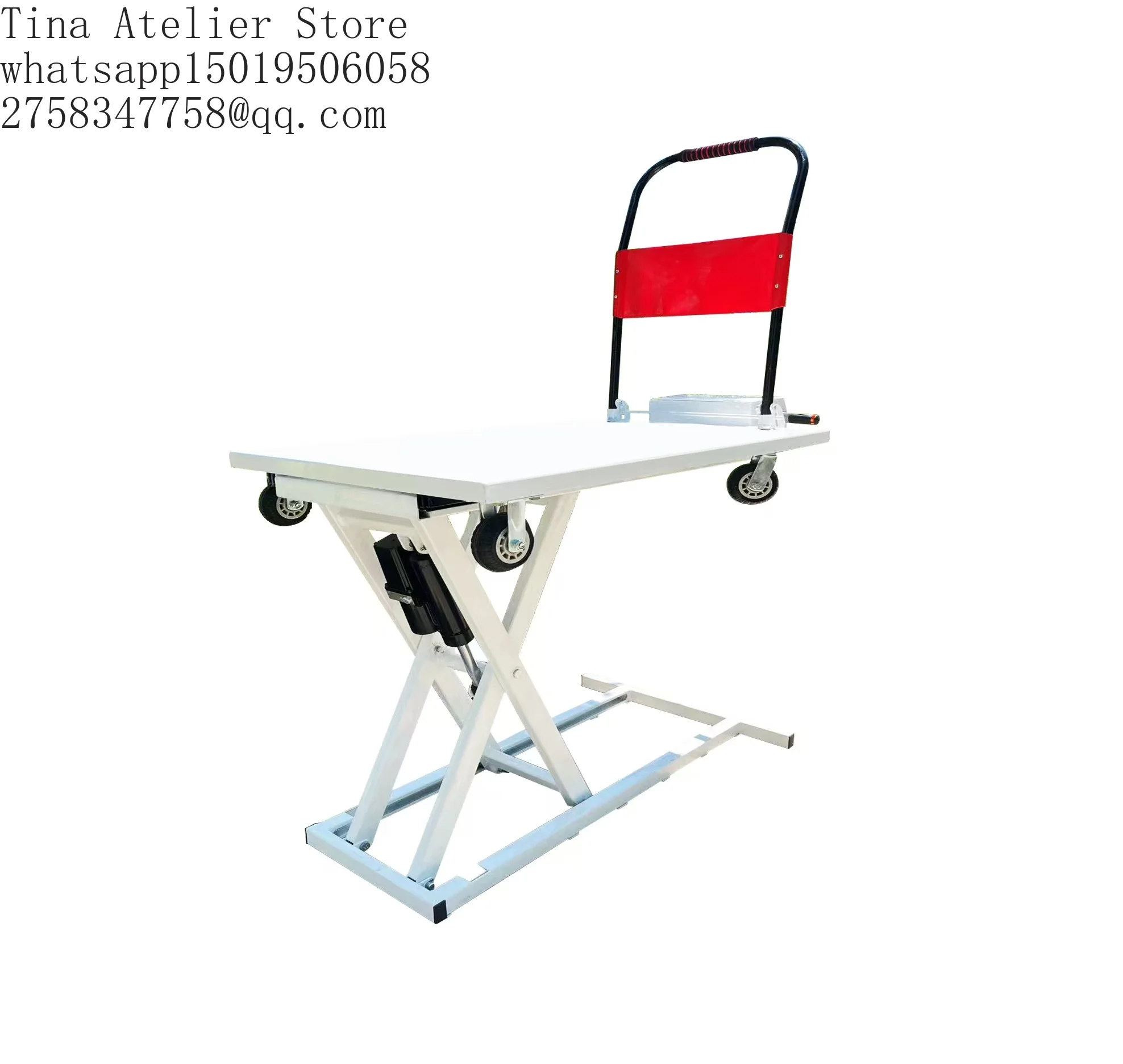 Customizable Electric Hydraulic Hand Truck Cart Greenhouse Trolley Dolly Four-Wheel Lifting Trade Flatbed Transportation Cart