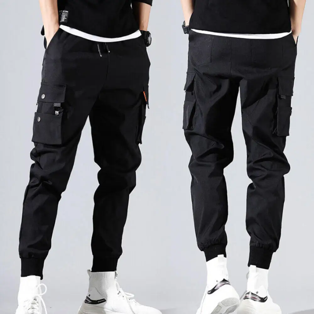 Pantalones tácticos de carga para hombre, múltiples bolsillos informales con pantalones de entrenamiento, ropa para correr, senderismo