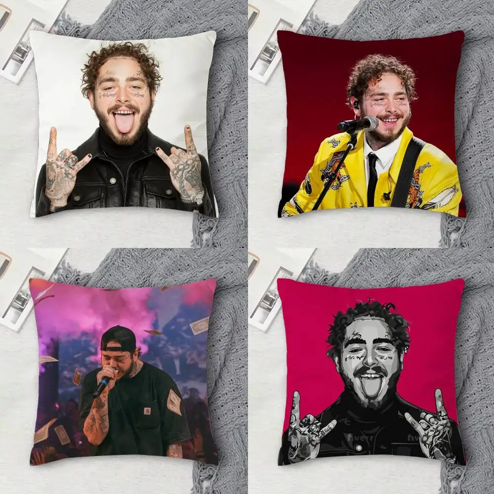

P-Post Malone Double-sided Printed Square Decorative Cushion Cover for Sofa Living Room Home Decor