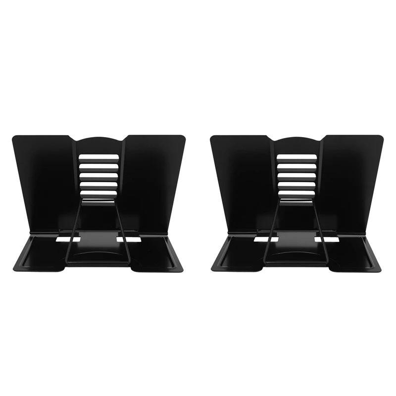 ABRU-2X Desk Book Stand Metal Reading Rest Book Holder Angle Adjustable Stand Document Holder Sturdy Lightweight(Black)