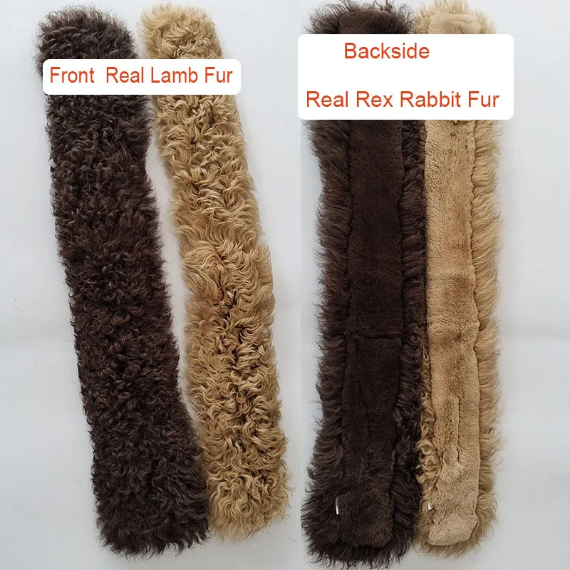 2026 New Short Real Lamb Fur Scarf Women Fashion Warm Thick Full Real Fur Scarves Female Neck Warmer