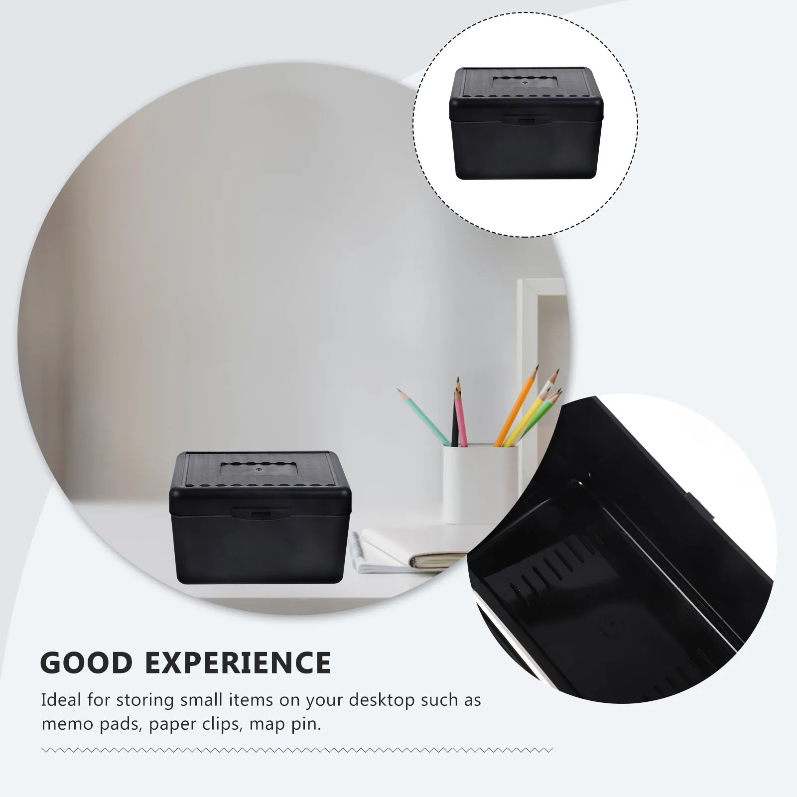 

Memo Note Holder Multi-Use Desktop Notepad Storage Box Holder Paper Clip Organizer Office Supplies Practical Organizer