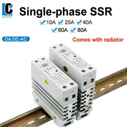 LCTC DIN Rail Mounted Relay SSR Slim Solid State Relay With Heat Sink DC Control AC 10A 25A 40A 50A 60A 80A Industrial Relay
